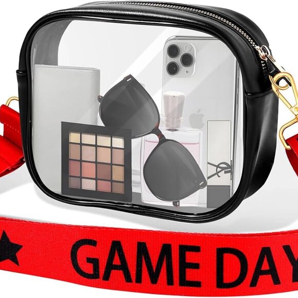 Clear Bag for Stadium Events Game Day Clear Purse Stadium Approved Football Cros - Picture 1 of 9